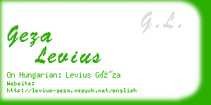 geza levius business card